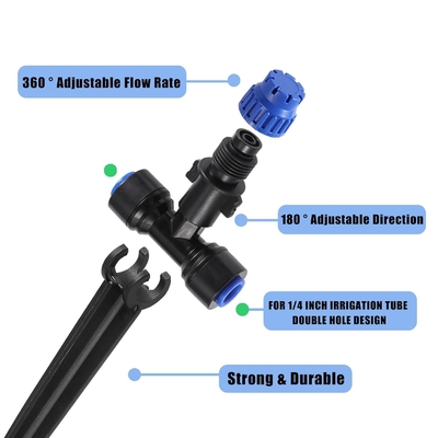 Verstelbare 360 graden water systeem druppers voor 1/4 inch buizen Quick Connect